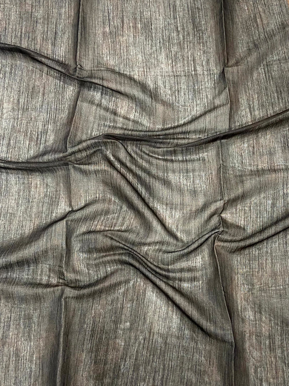 Coffee Brown Tissue Chanderi Kalamkari Handprint Saree