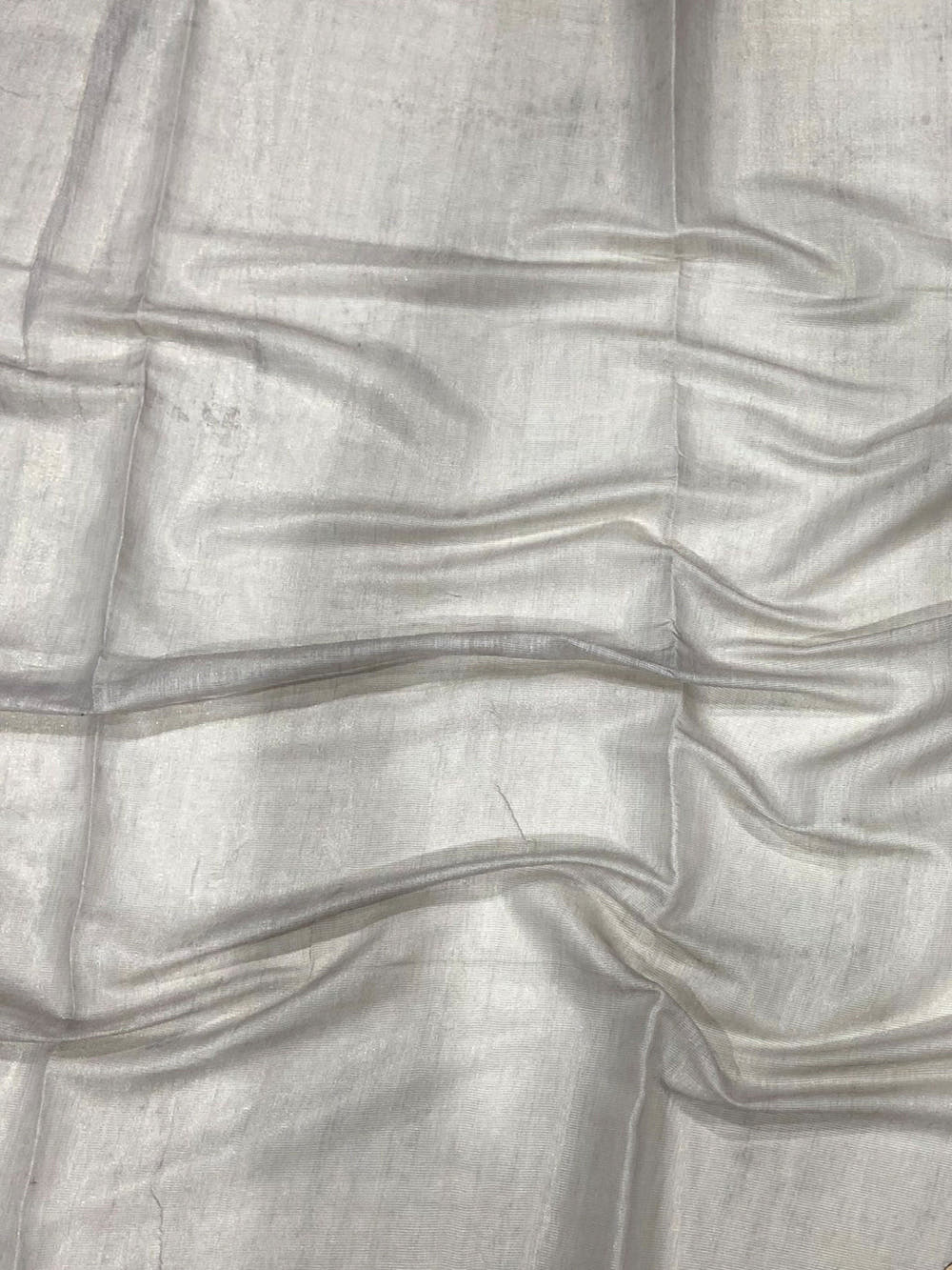 Grey Tissue Floral Leaf Print Saree