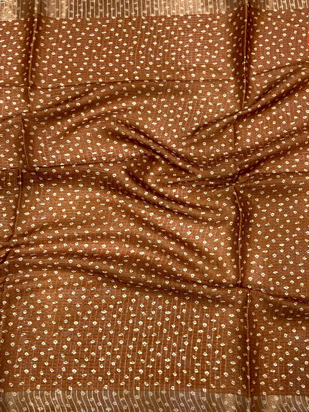 Traditional Silk Blend Bandhani Print Saree