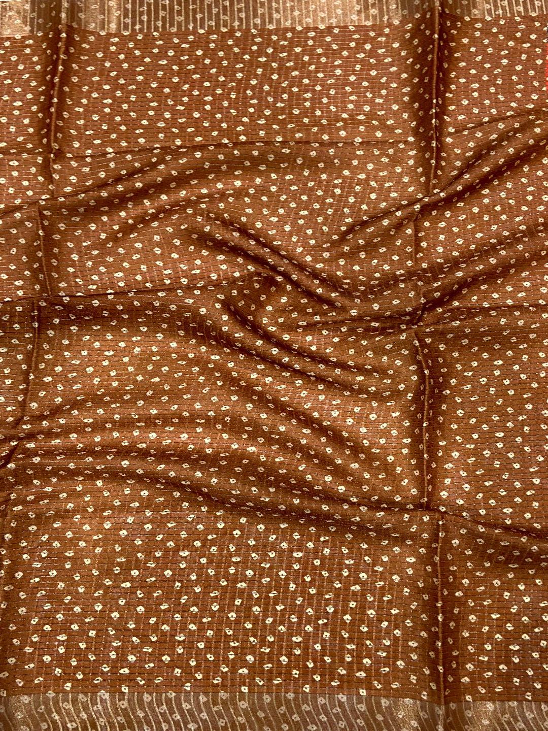 Traditional Silk Blend Bandhani Print Saree