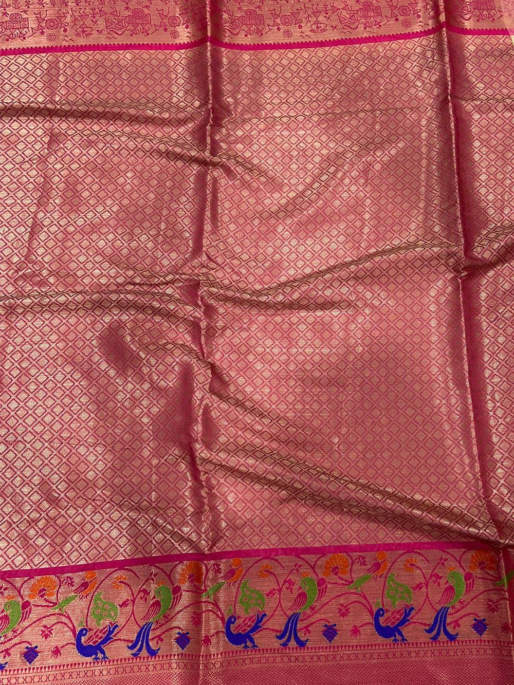 Ethereal Kora Muslin Floral Kalamkari Saree