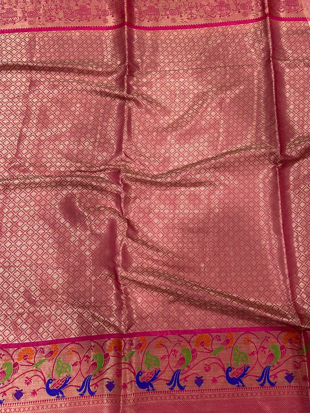 Ethereal Kora Muslin Floral Kalamkari Saree
