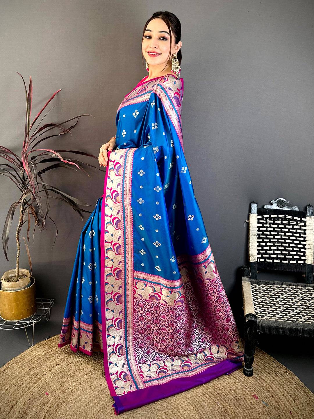Royal Blue Soft Silk Kanjivaram Saree