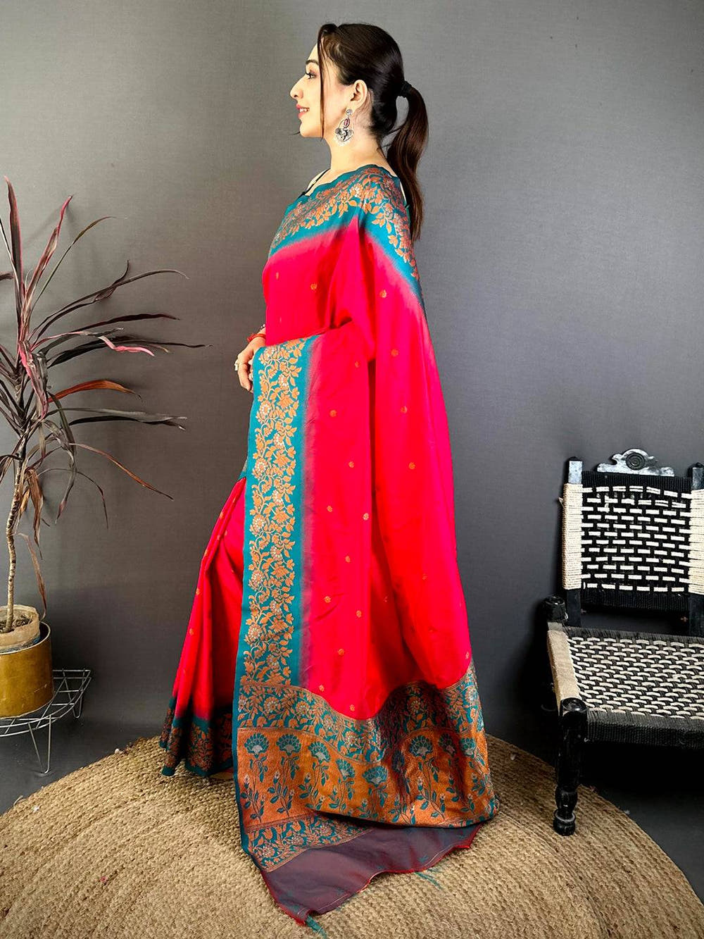 Pink Soft Silk Kanjivaram Saree