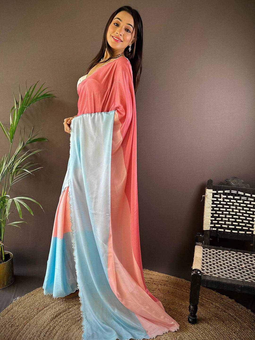 Aura Stone Cut Work Border Saree