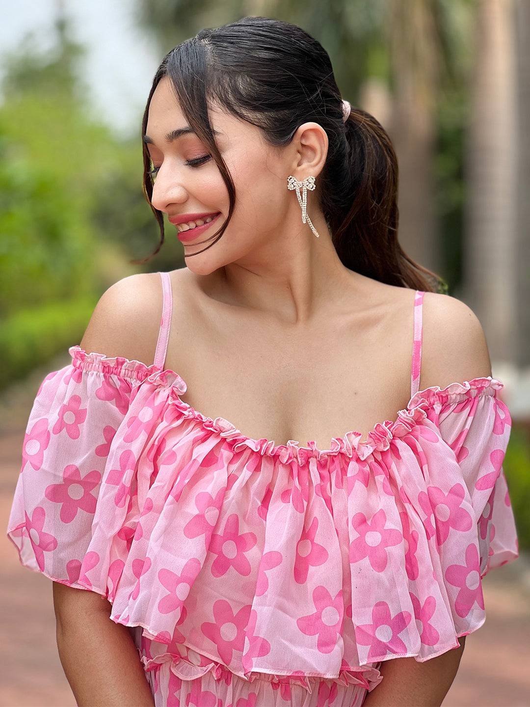 Serene Rosette Flower Dress