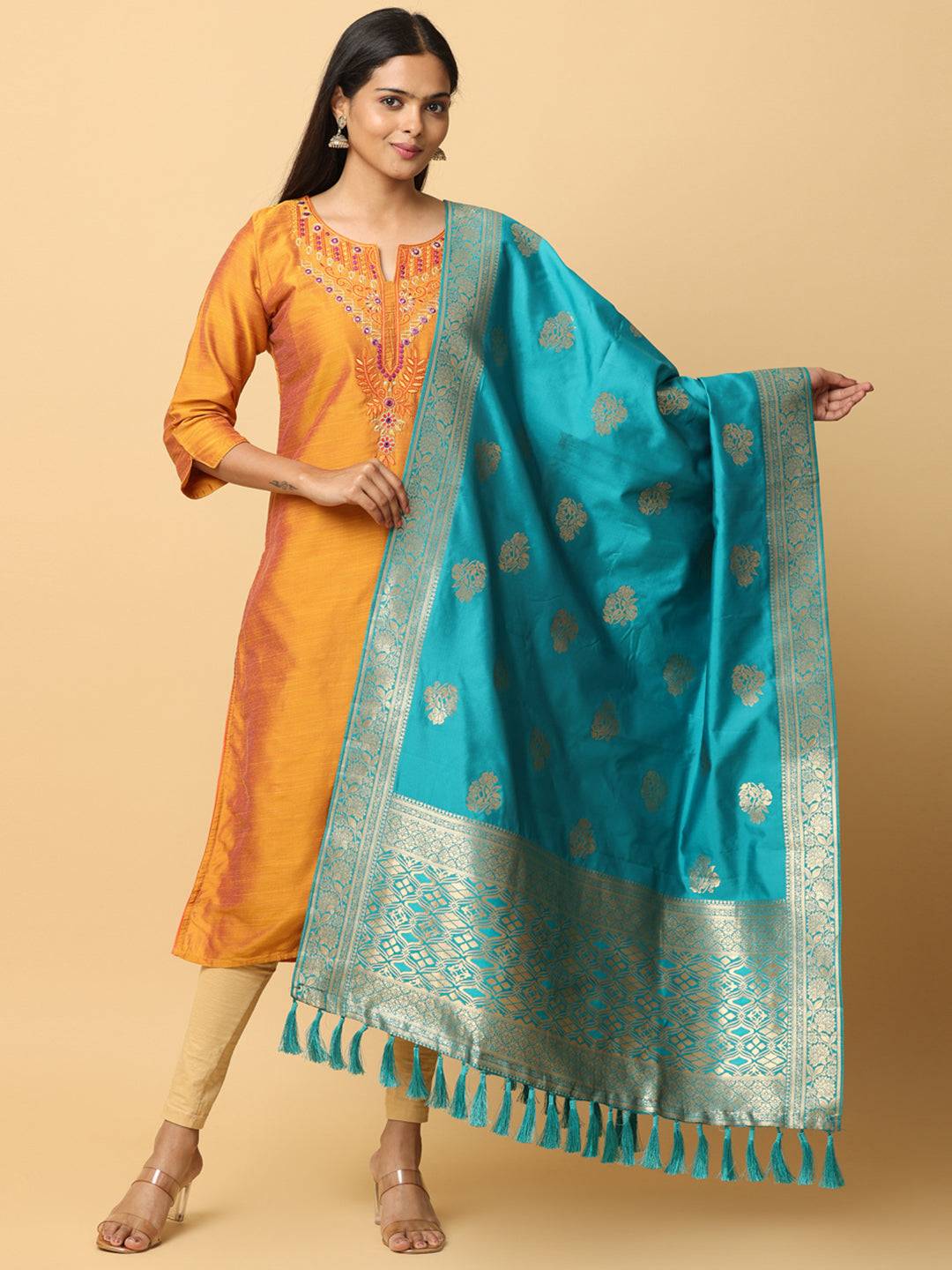 Rama Silk Blend Woven Design Dupatta