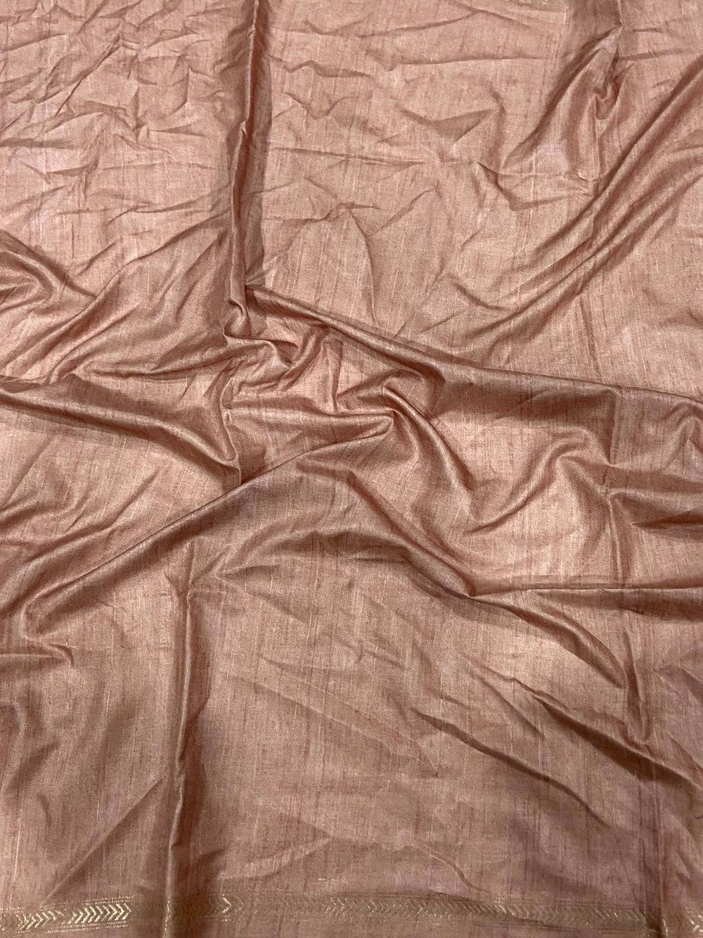Light Pink Ghicha Leaf Print Saree