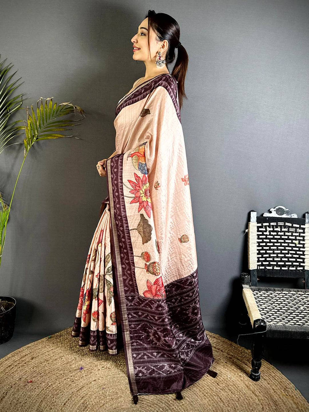 Opulent Slub Ghicha Tussar Saree