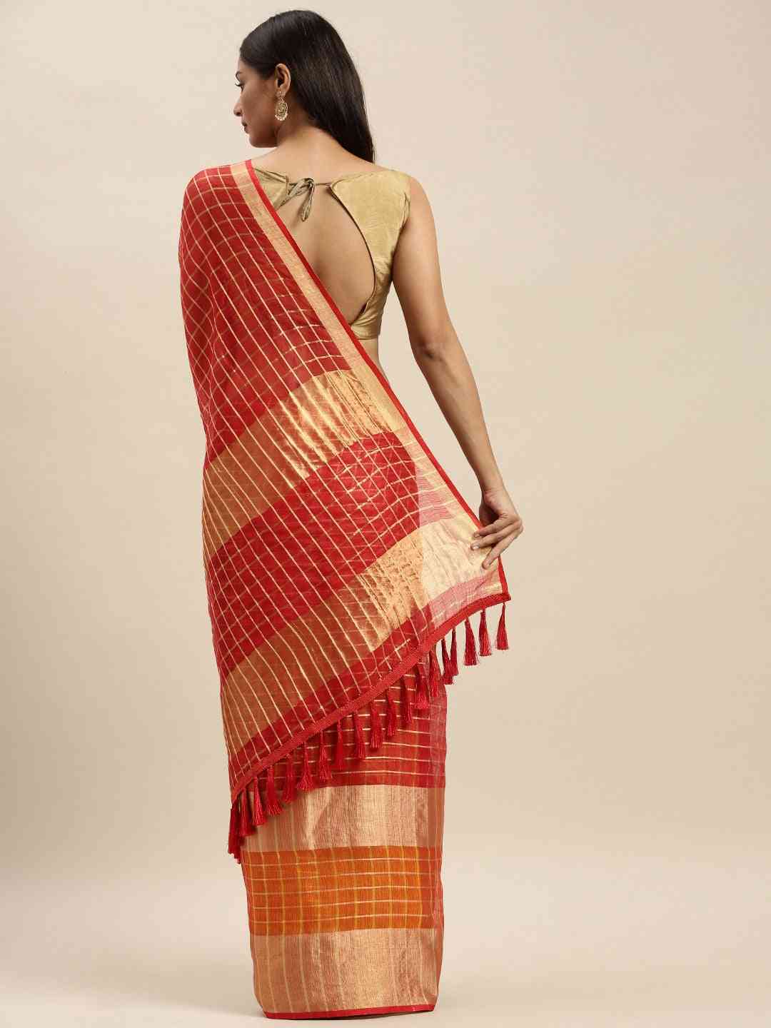 Exclusive Kota Doria Zari Butti Festive Wear Saree