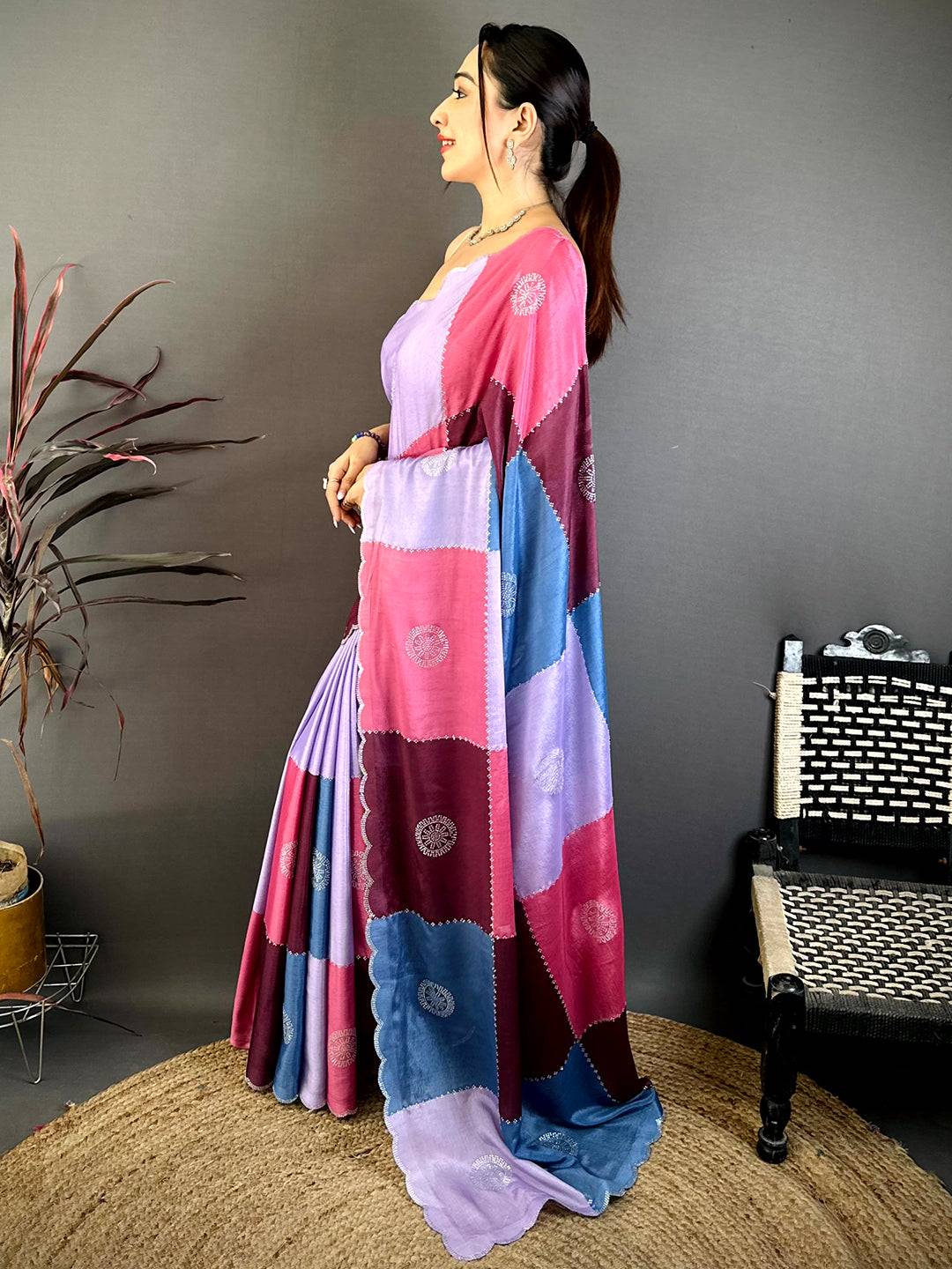 Classic Printed Chinnon Chiffon Saree