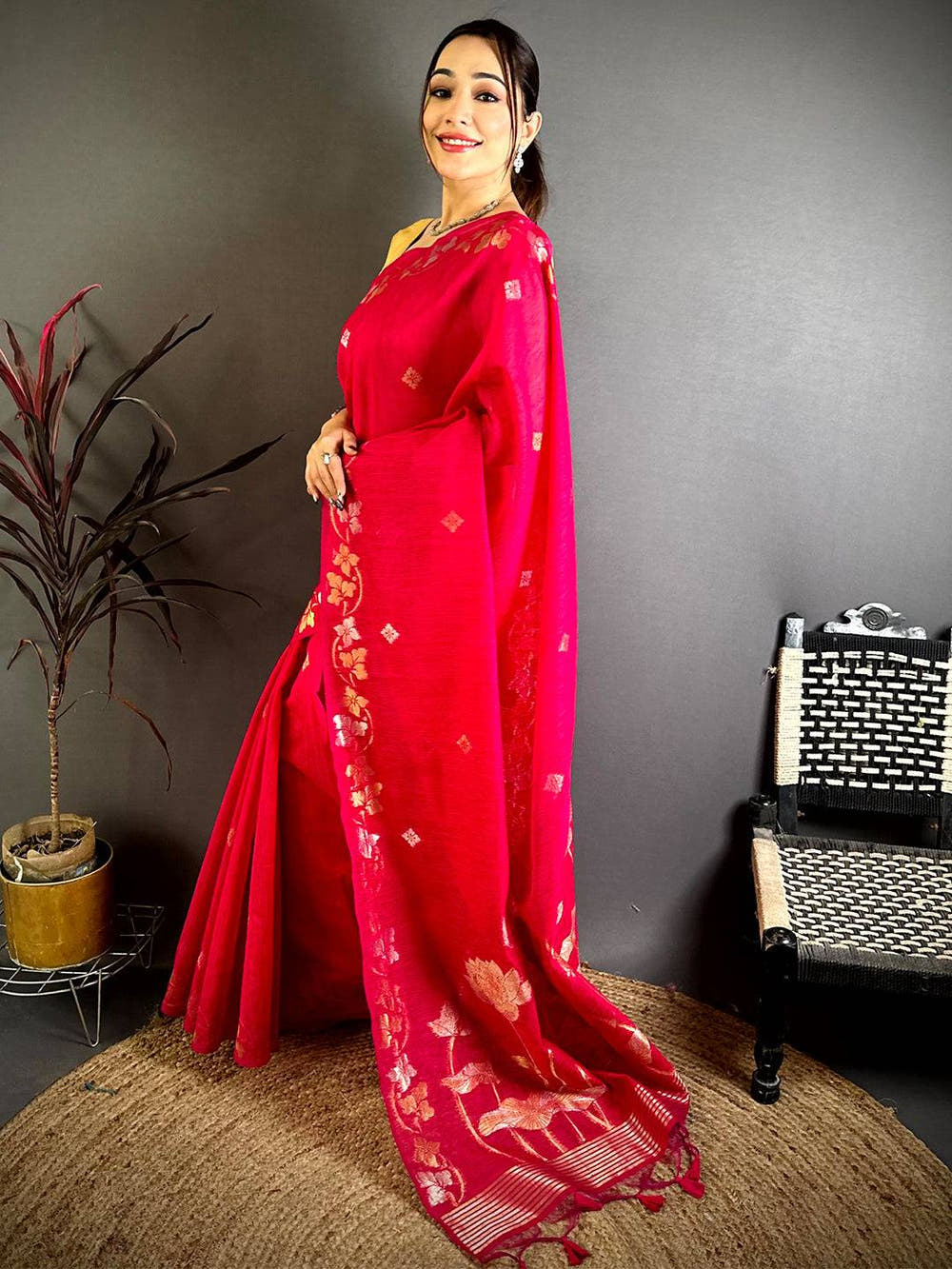 Rani Sona  Chandi  Munga  Saree