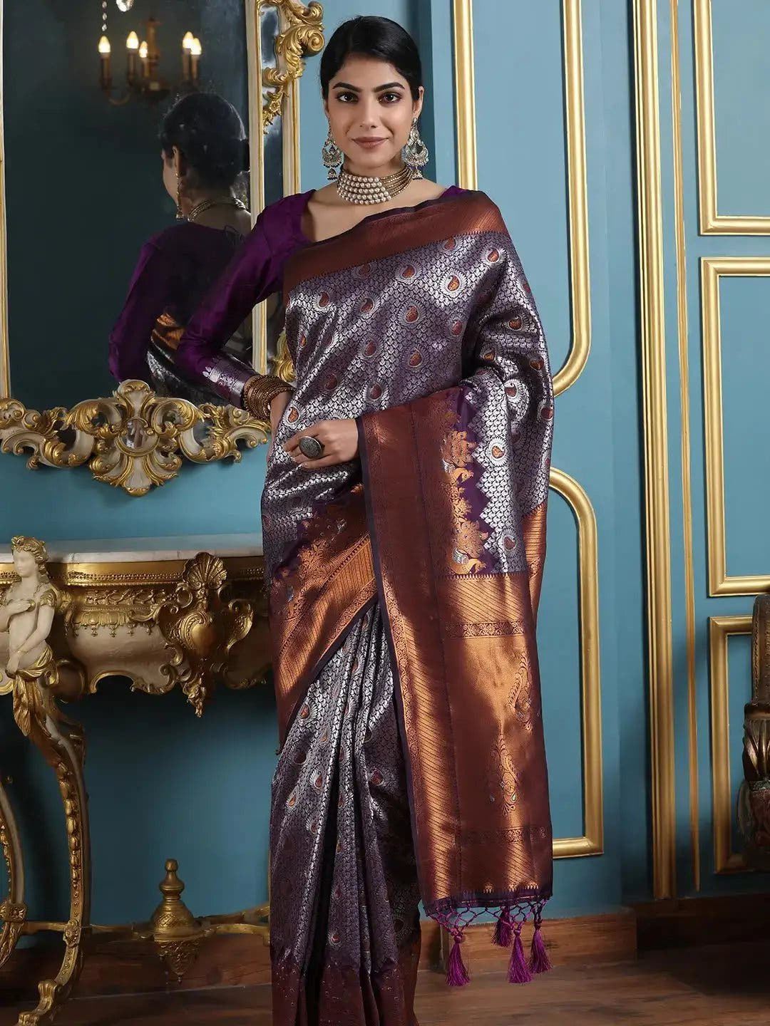 Kanjivaram Silk Saree With Zari Work