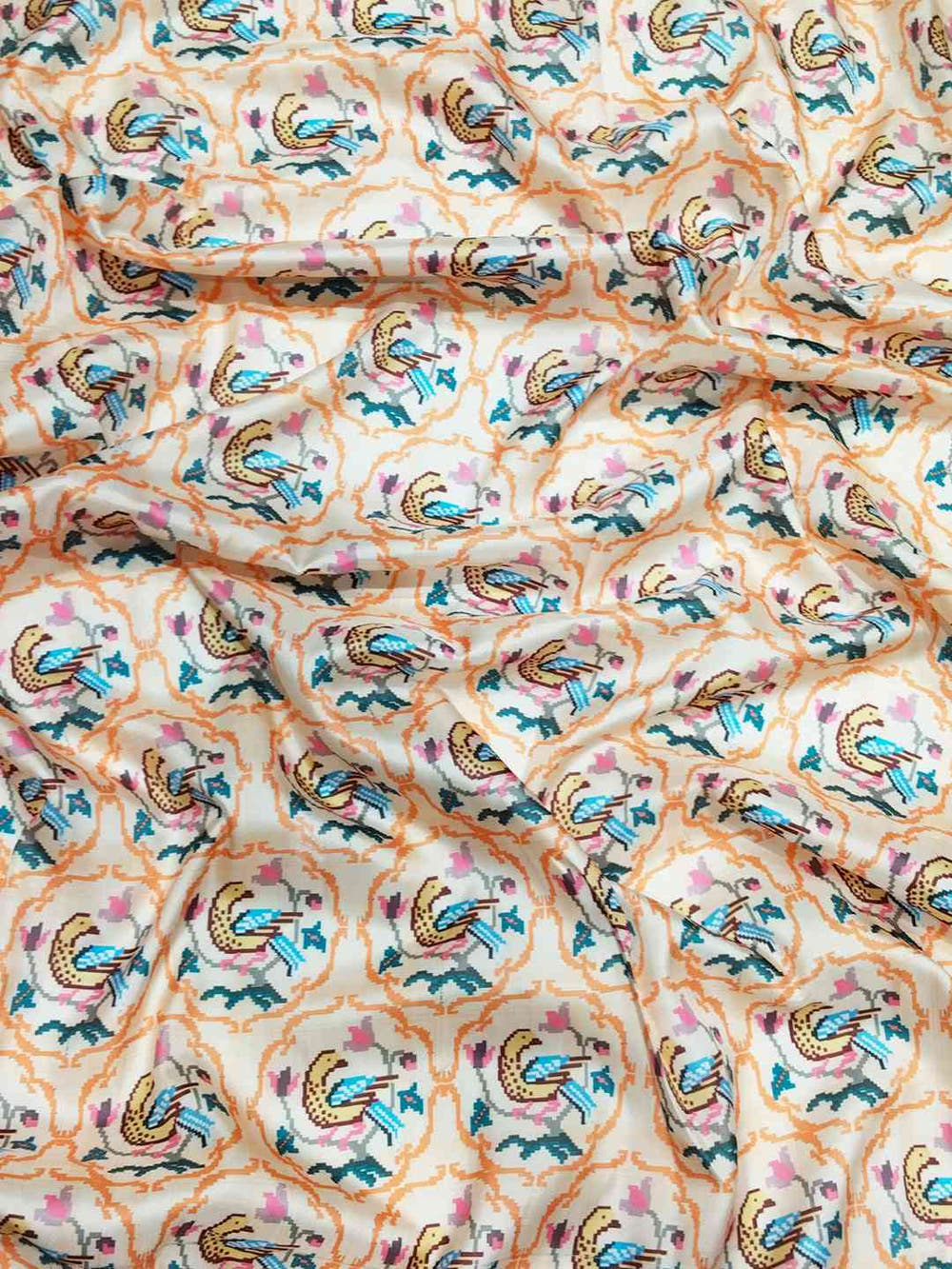 Cream Kanjivaram Weaving Patola Print Saree