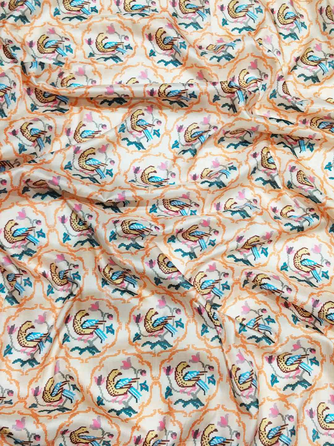 Cream Kanjivaram Weaving Patola Print Saree
