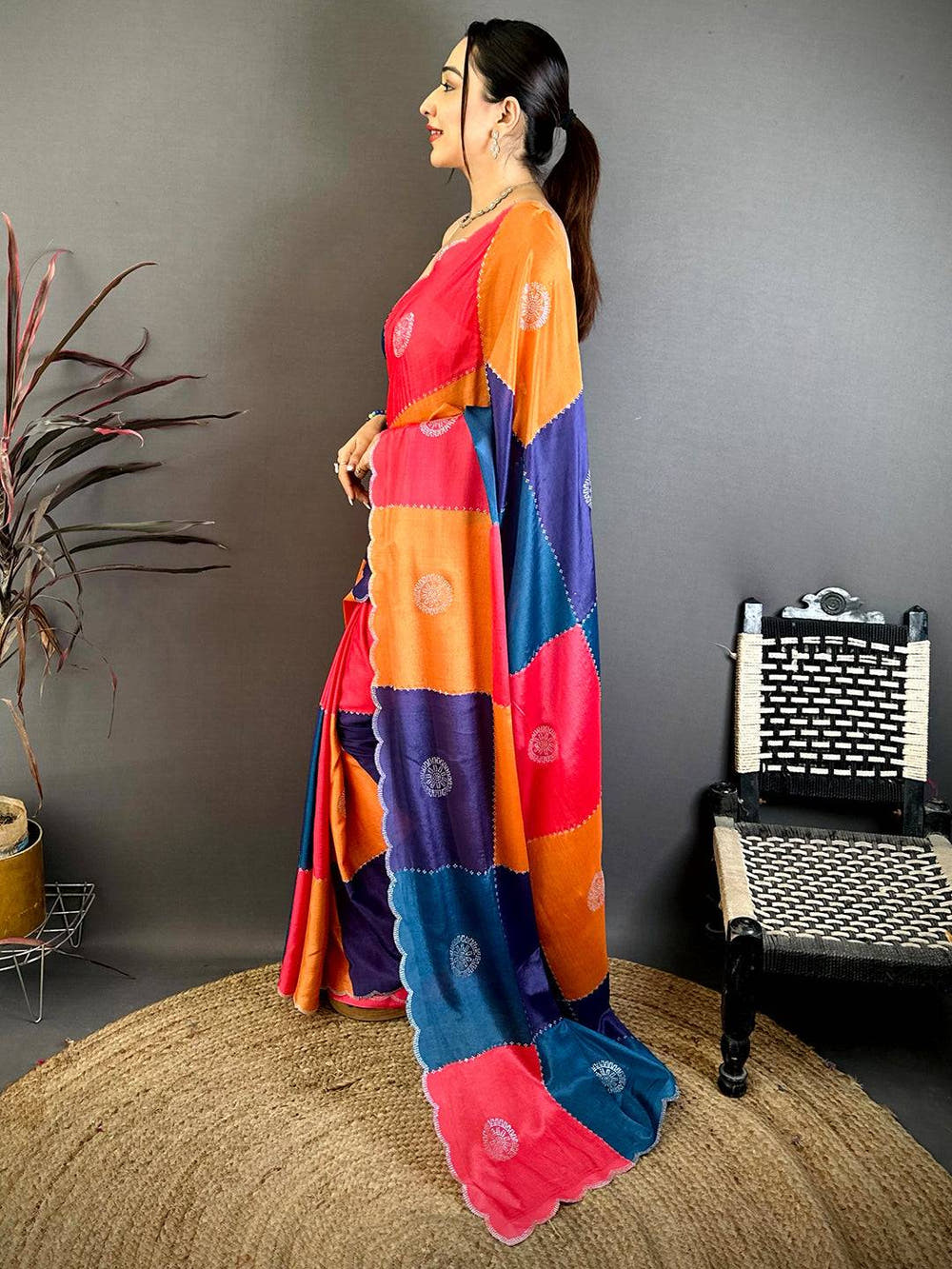 Stylish Printed Chinnon Chiffon Saree