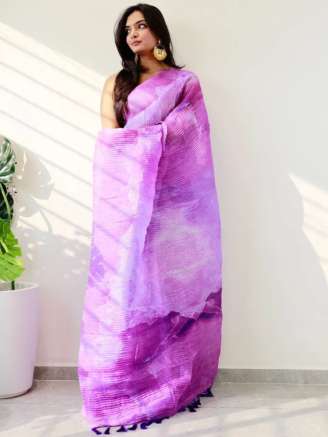 Multy Colored Print Bollywood Design Crash Saree
