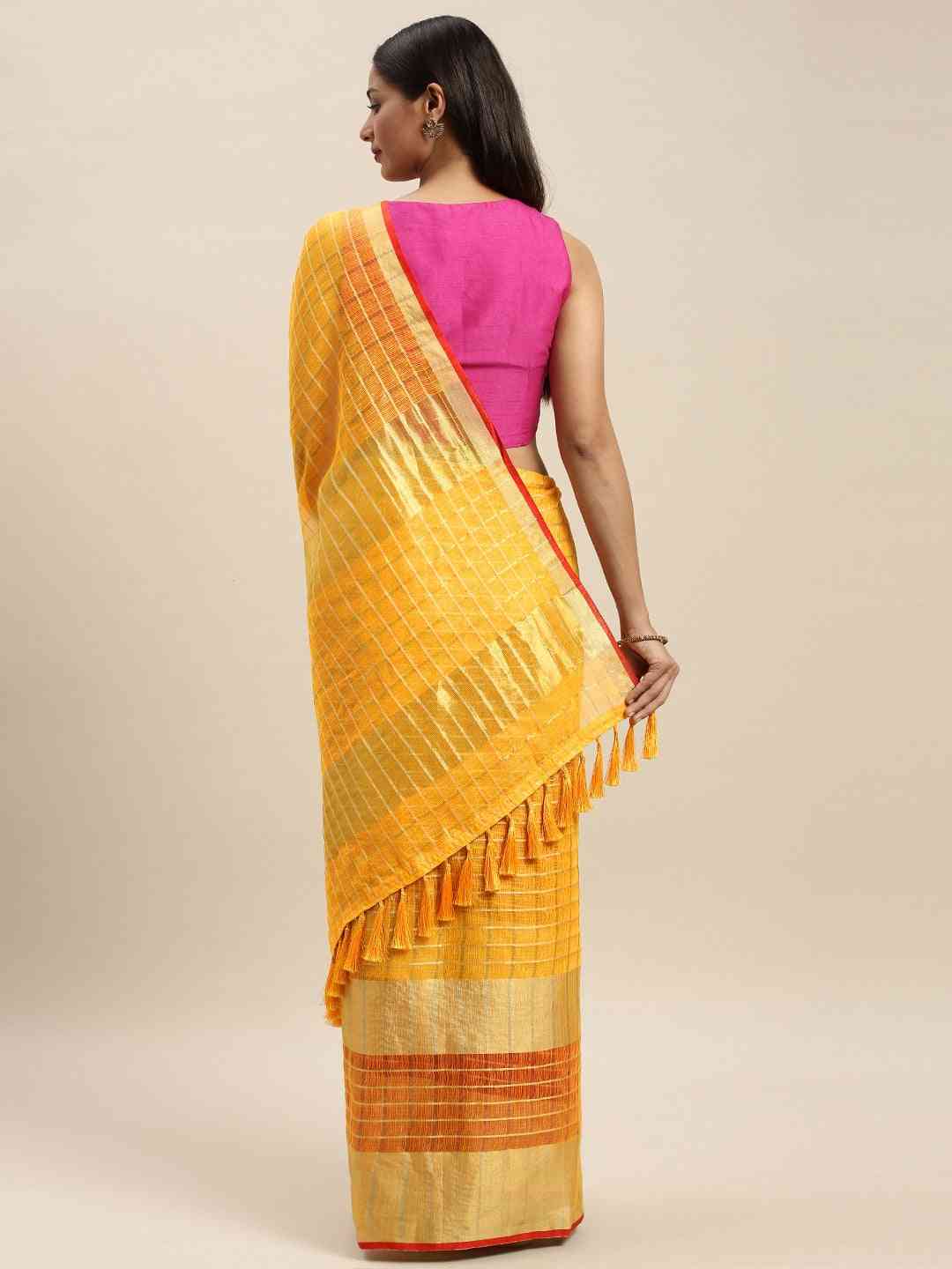 Exclusive Kota Doria Zari Butti Festive Wear Saree