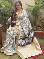 Stunning Kalamkari and Block Print Work Saree