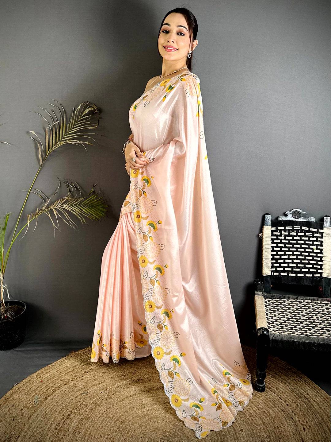 Soft Chiffon Floral Print Saree