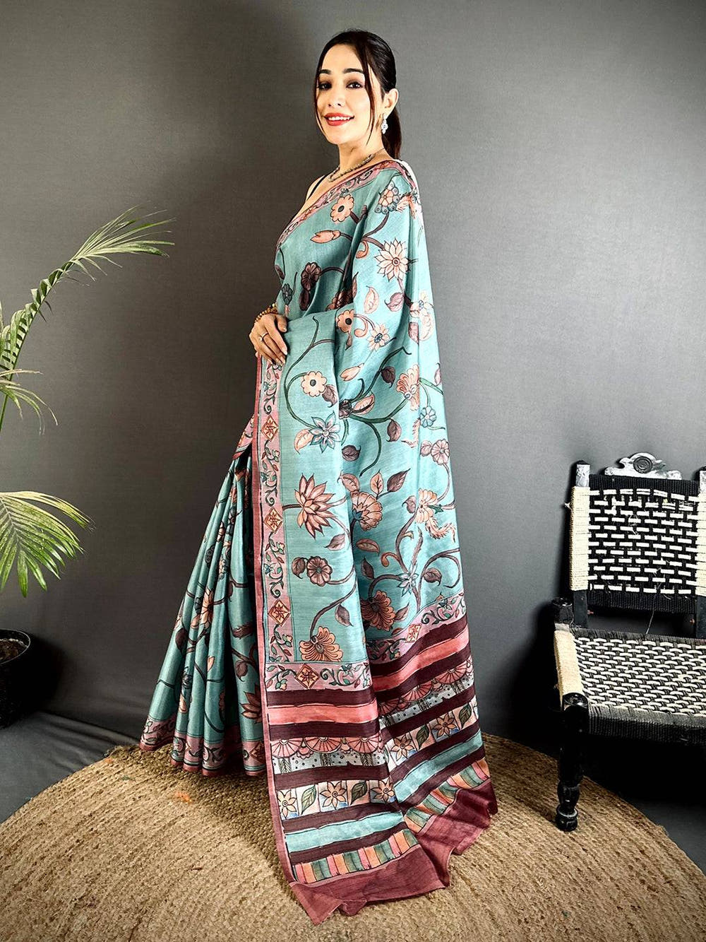 Ethereal Pastel Kalamkari Saree
