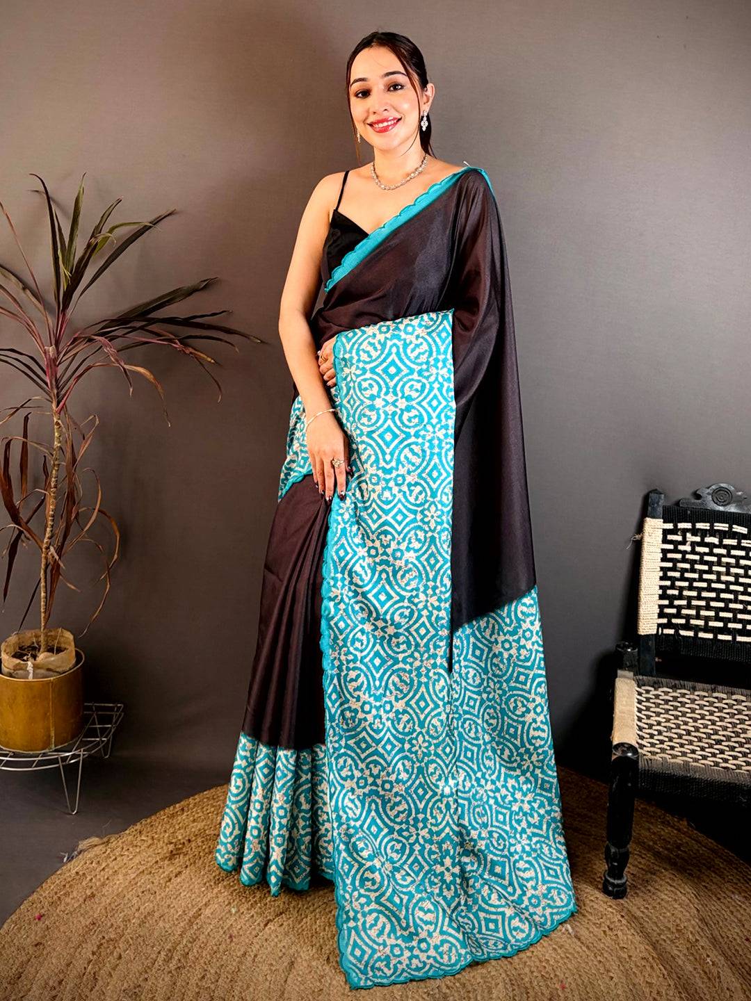 Heritage Bagdu Border Soft Tussar Saree