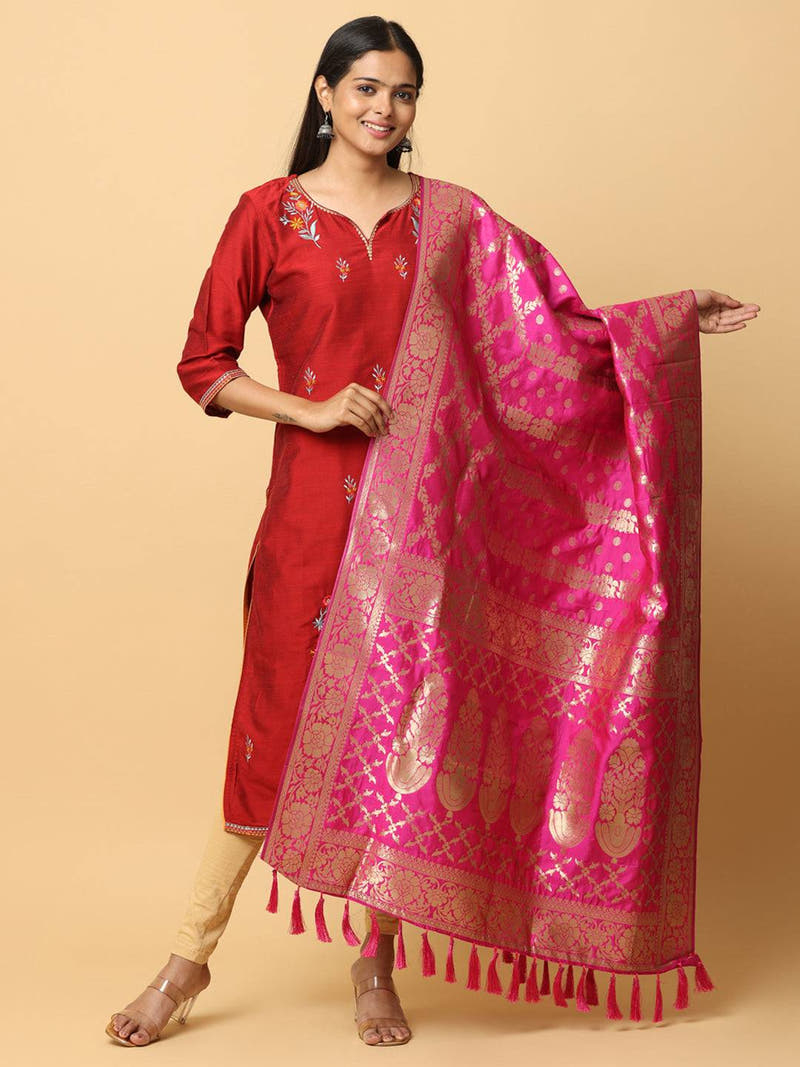 Exclusive Silk Blend Woven Design Dupatta