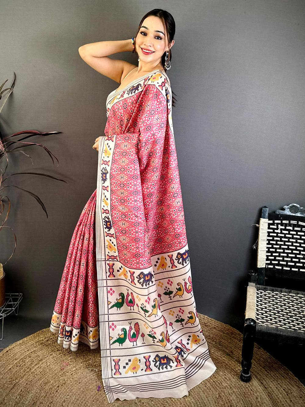 Elegant Tussar Patola Print Saree