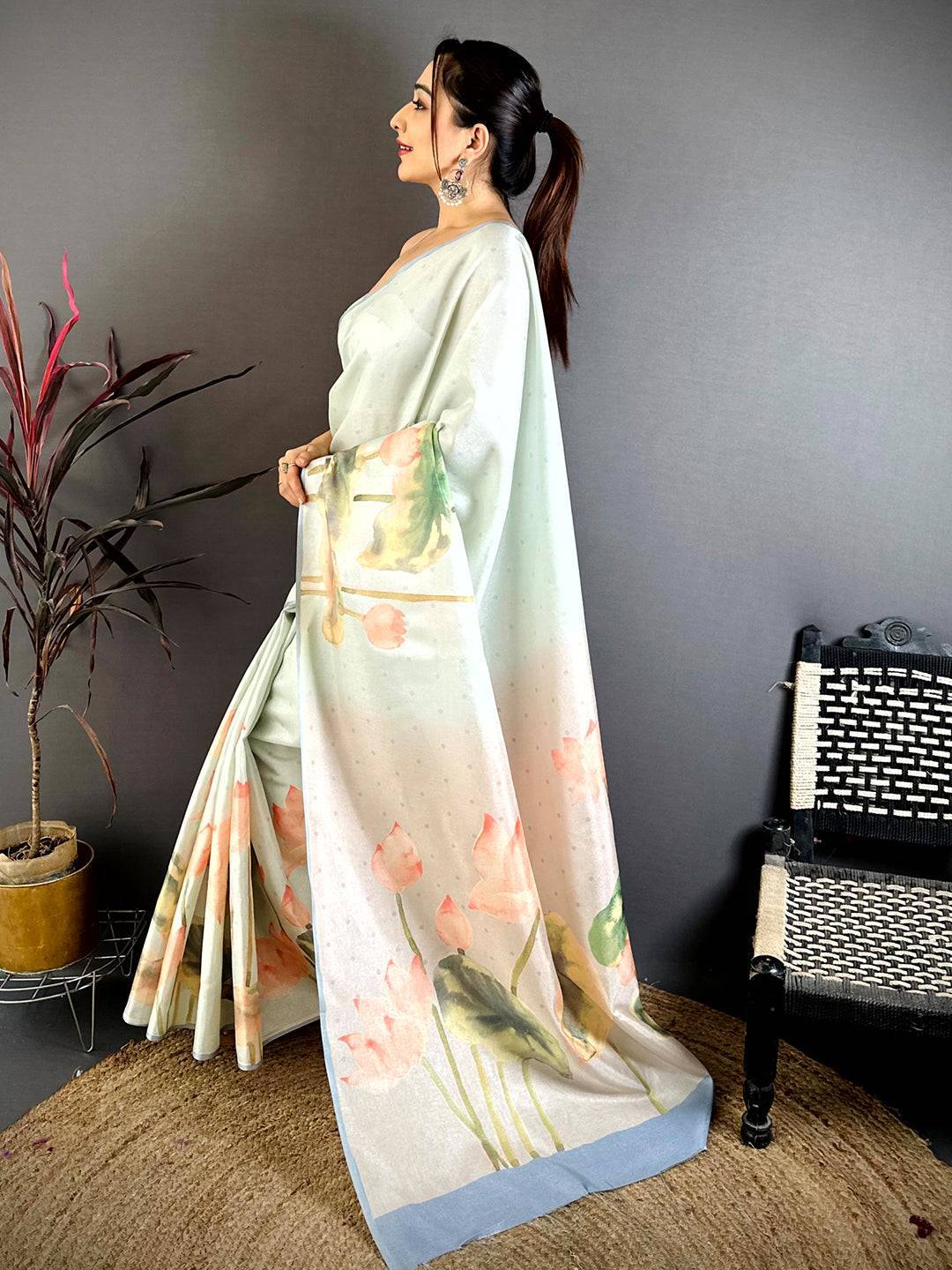 Classic Barbie Tone Lotus Saree