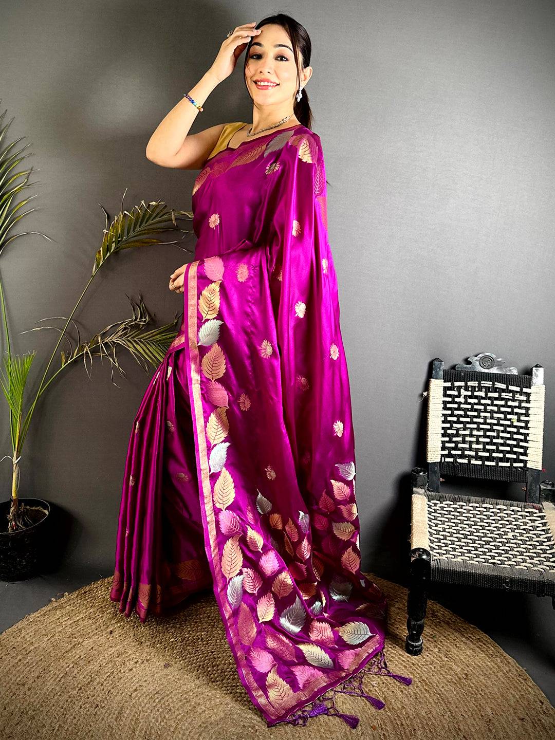 Royale  Satin  Silk Zari Saree