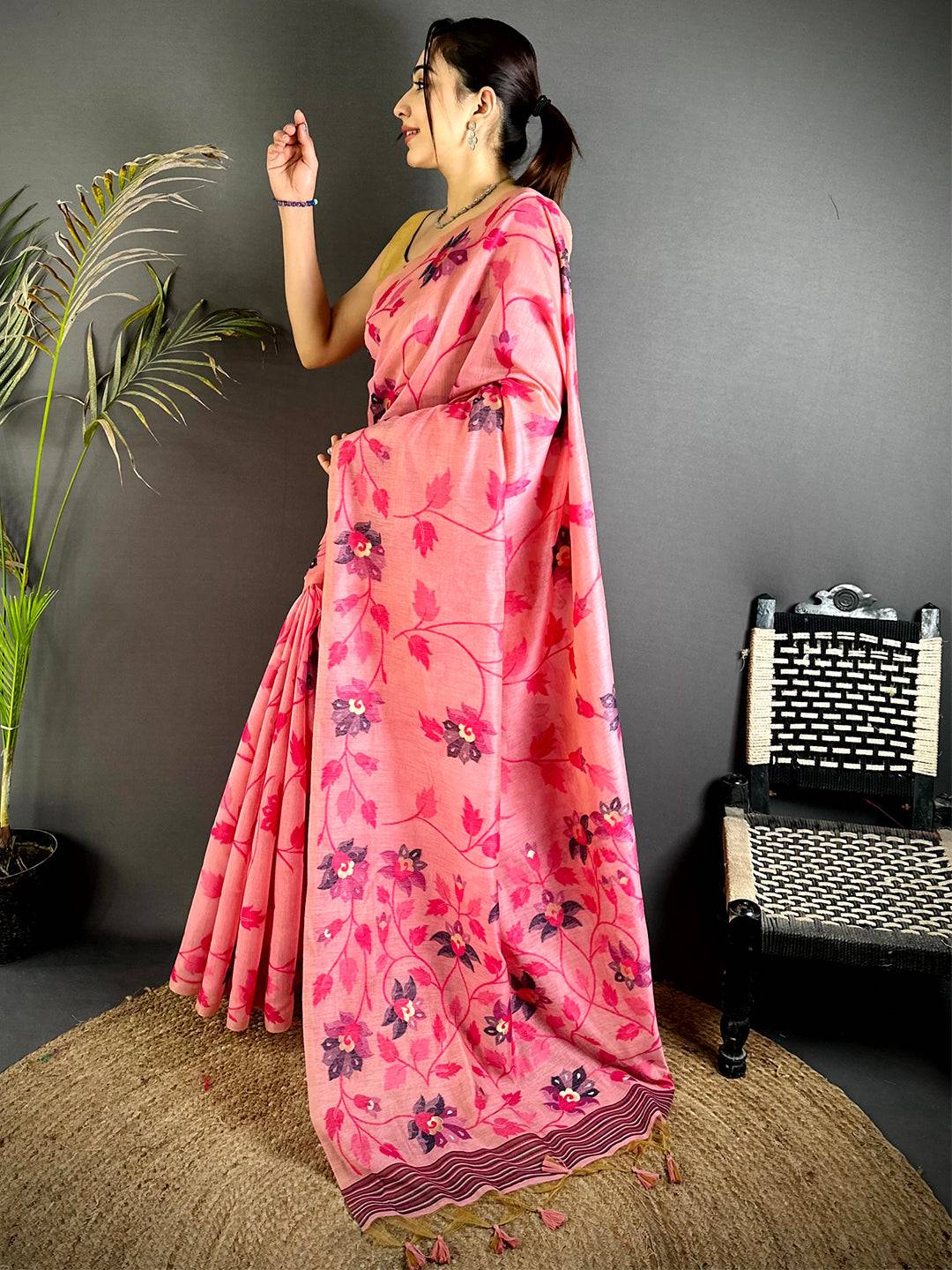 Heritage Khadi  Jamdani  Saree