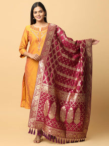 Traditional Silk Blend Woven Design Dupatta