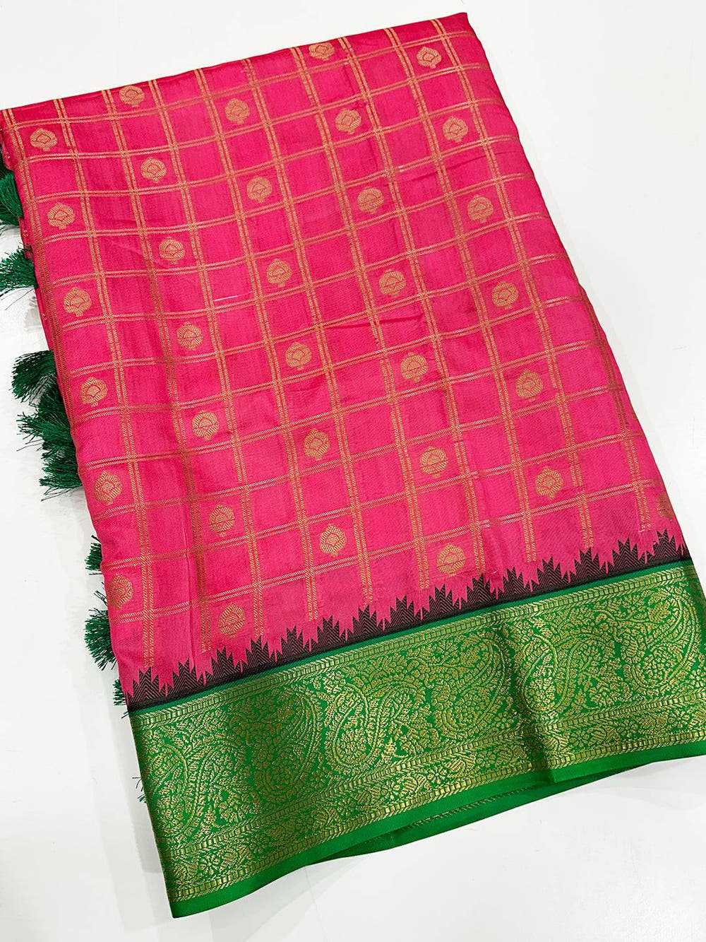 Blush Pink Kovai Banarasi Silk Saree
