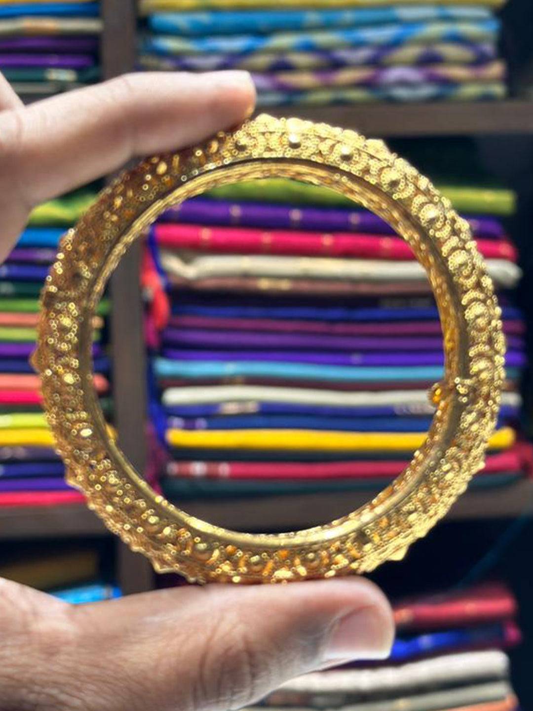 Antique   Gold   Broad   Bangle