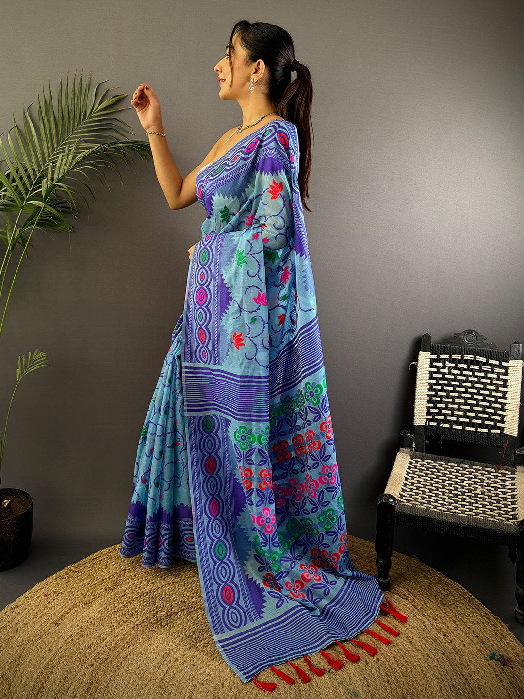 Heritage Dhakai Jamdani Cotton Silk Saree