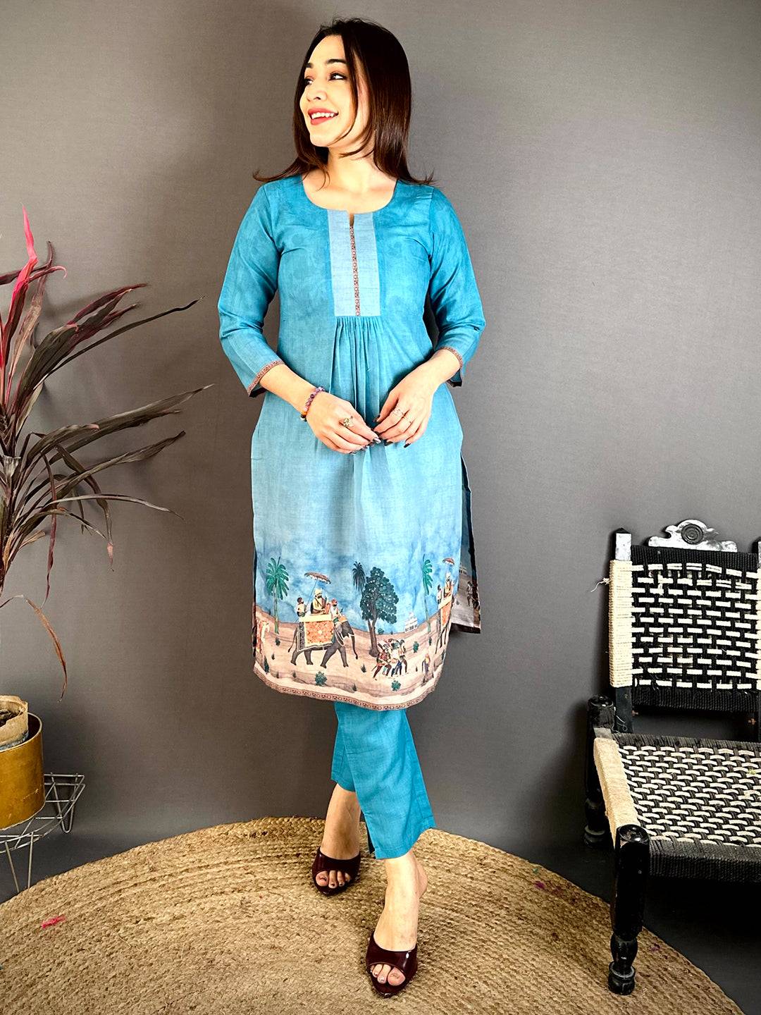 Classic  Mughal  Straight  Kurti