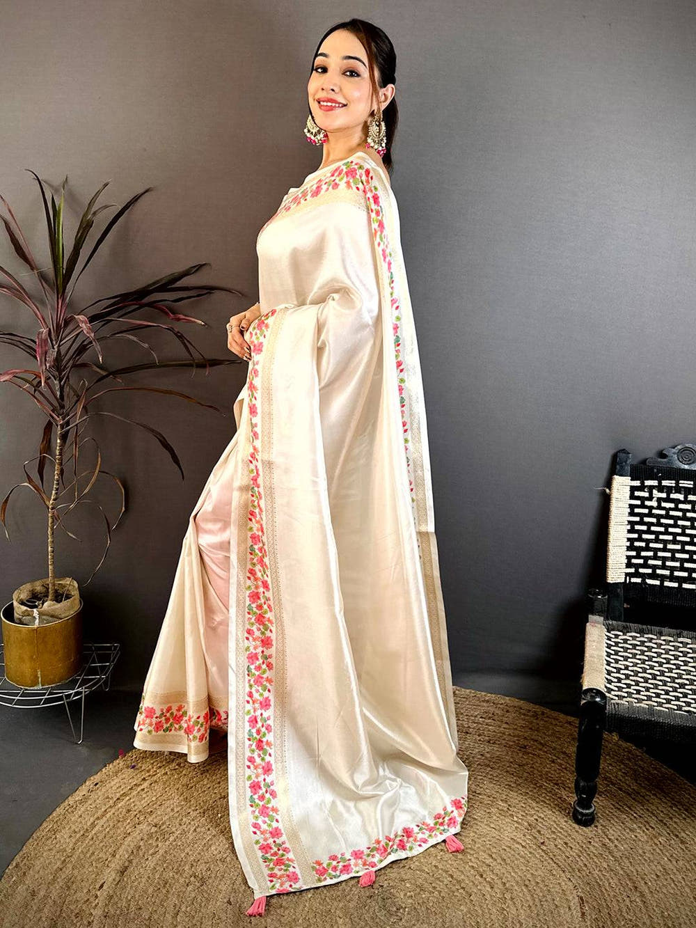 Royal Double Ikkat Ghicha Tussar Saree
