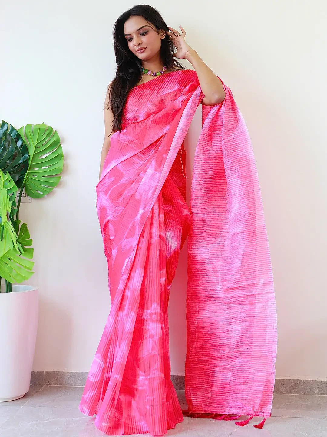 Elevate Your Style with Multy Colored Print Bollywood Design Crash Saree
