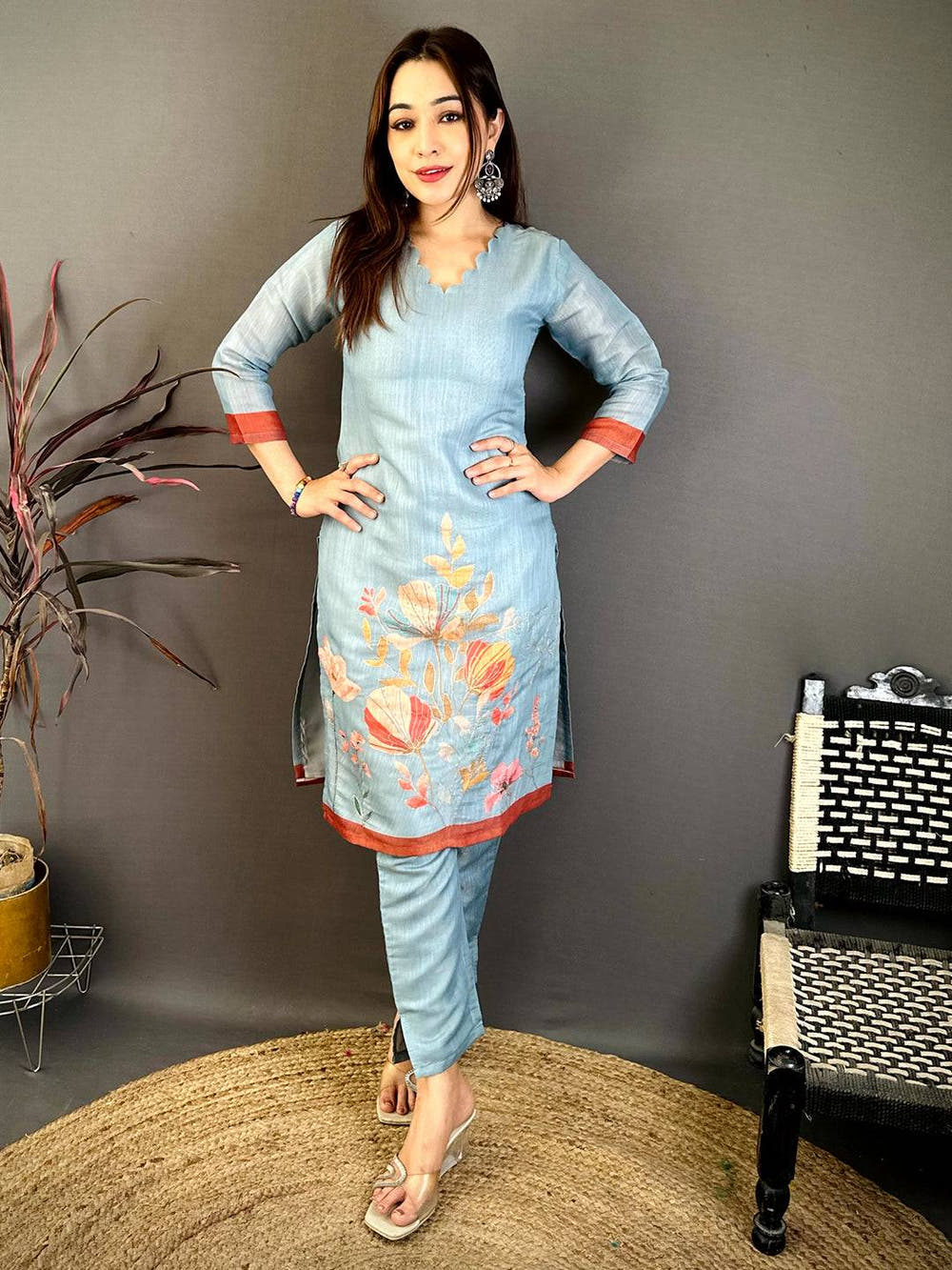 Classic Cotton Zari Ari Work Kurti