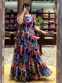 Black Floral Print Dress