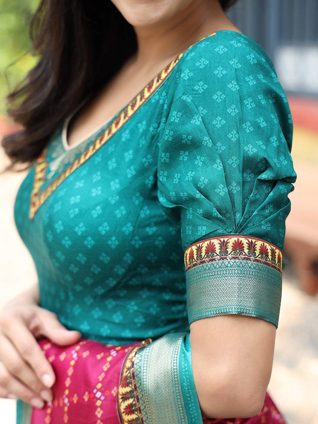 Rani Pure Viscose Dola Silk Saree with Exquisite Bhandhej Print - Luxe
