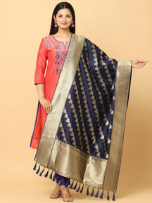 Navy Colour Woven Design Dupatta