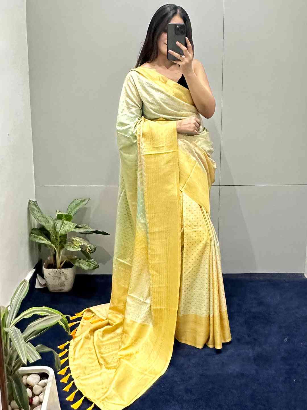 Soft Silk Banarasi Ombre Print Saree