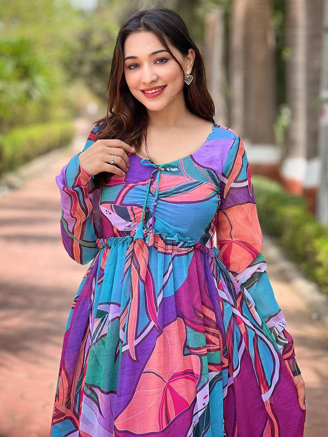 Lust Lavender Abstract Print Dress