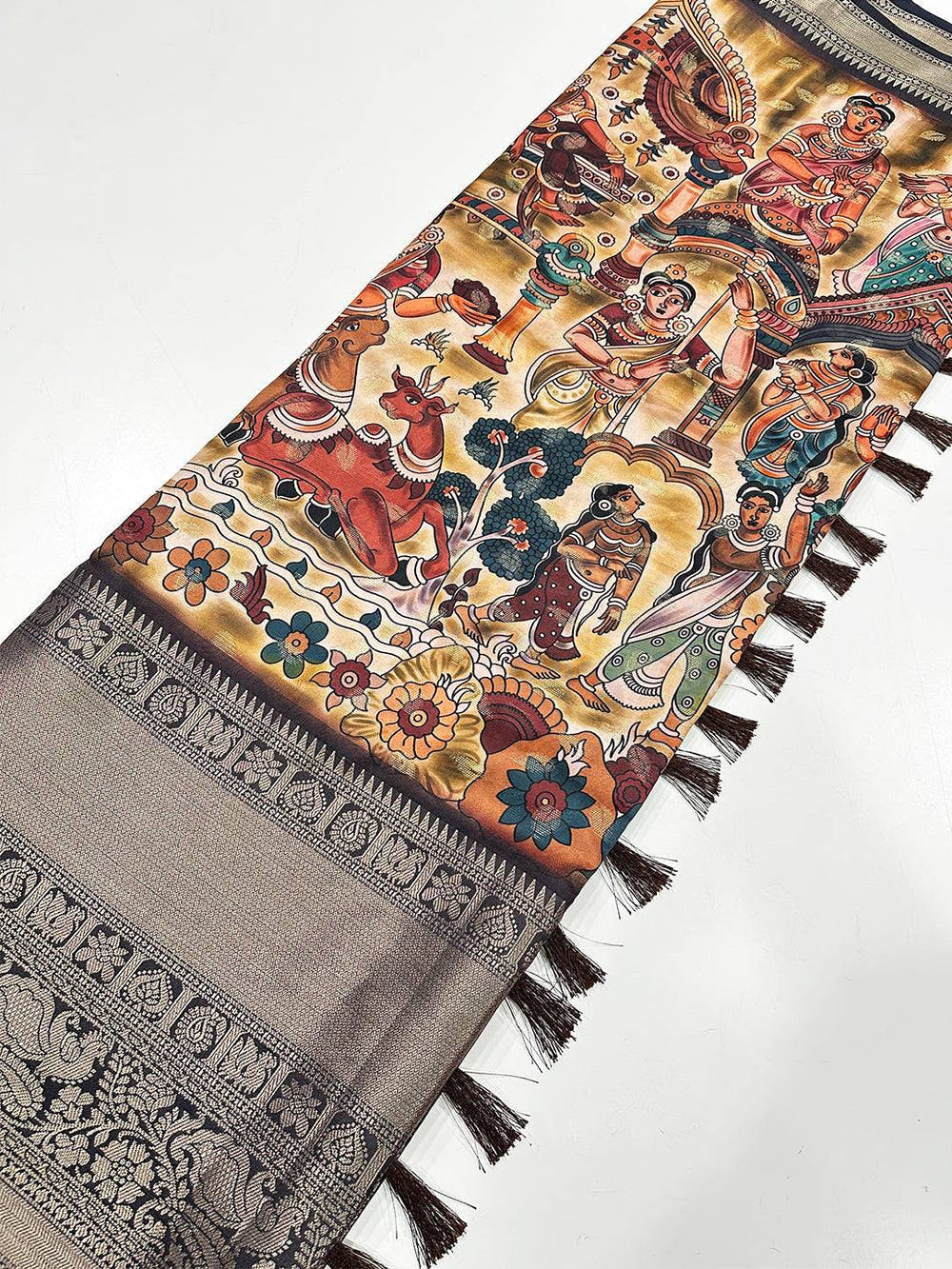 Heritage Bloom Kalamkari Silk Saree