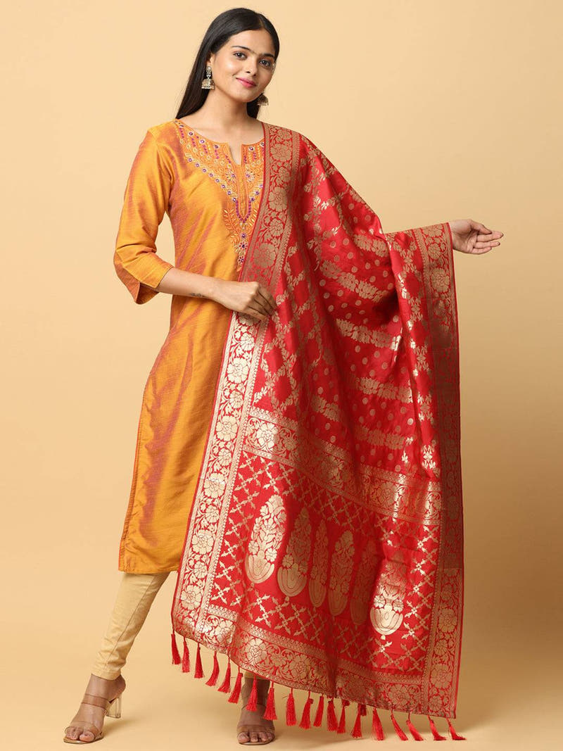 Stylish Silk Blend Woven Design Dupatta