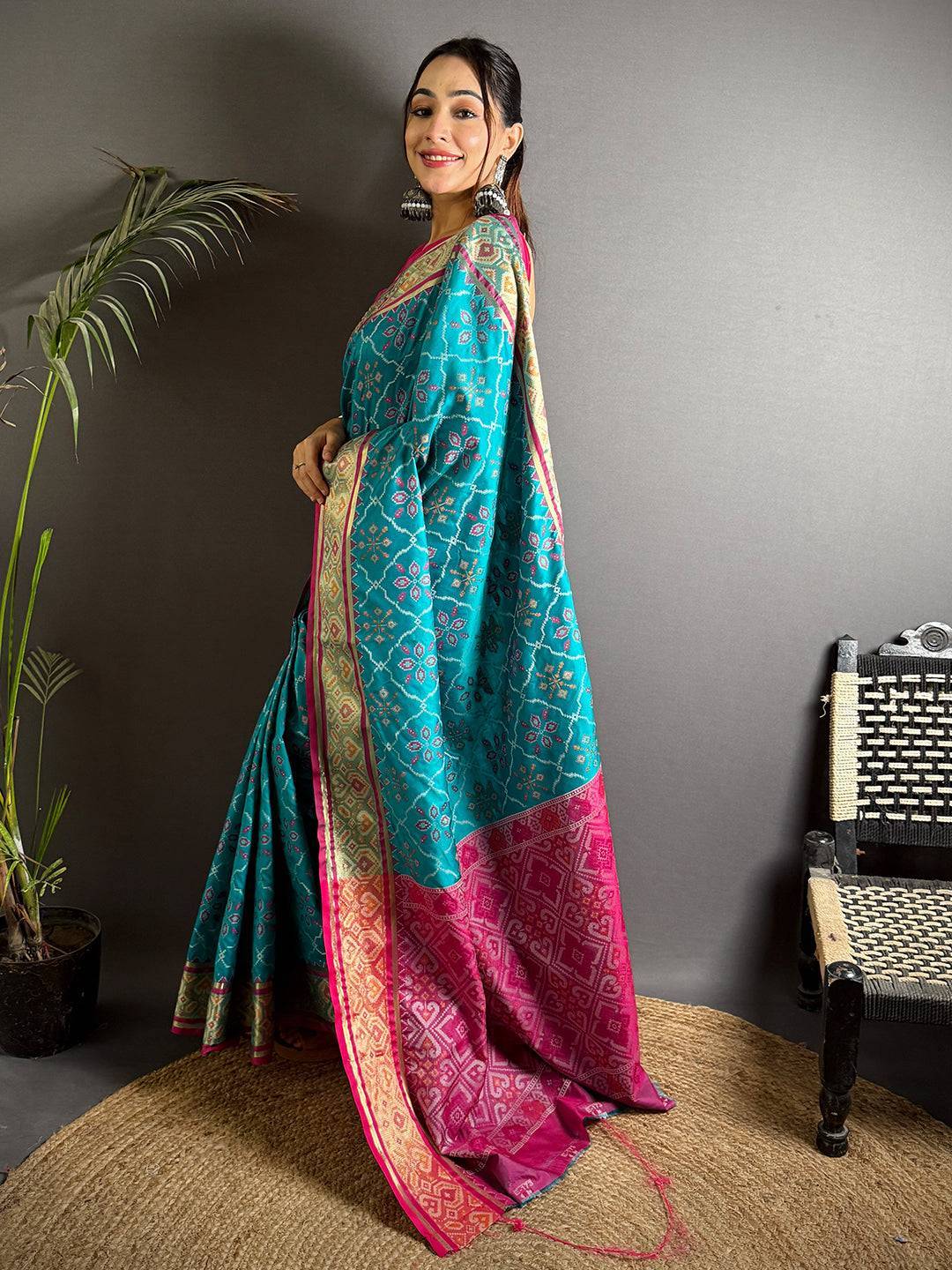 Vibrant Pochampally Patola Silk Saree
