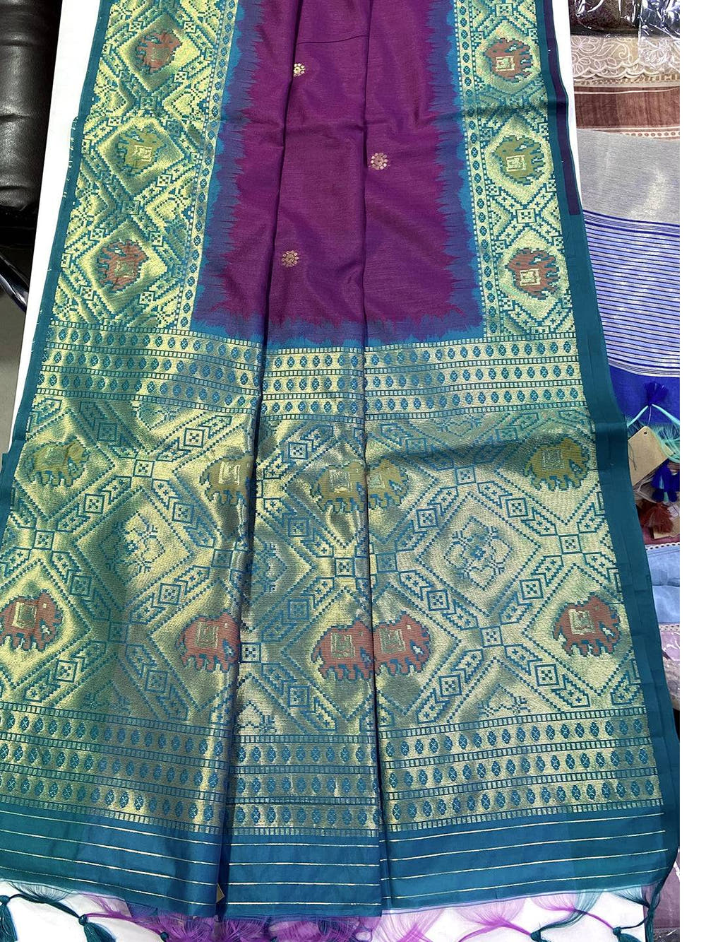 Royal Purple Silk Zari Weaving Saree
