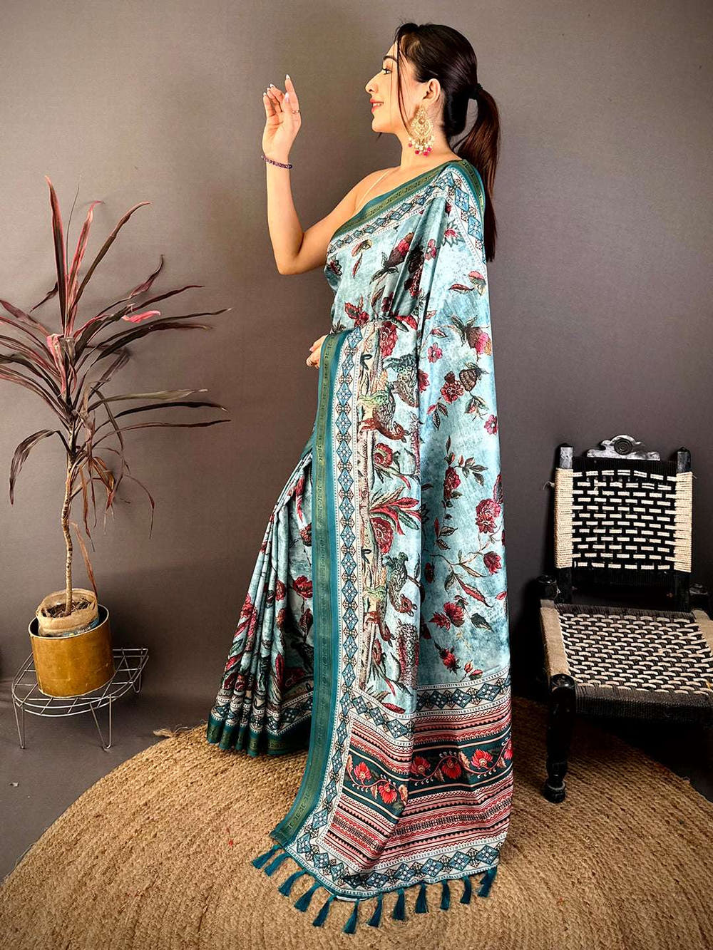 Regal Rudrakh Digital Print Soft Silk Saree