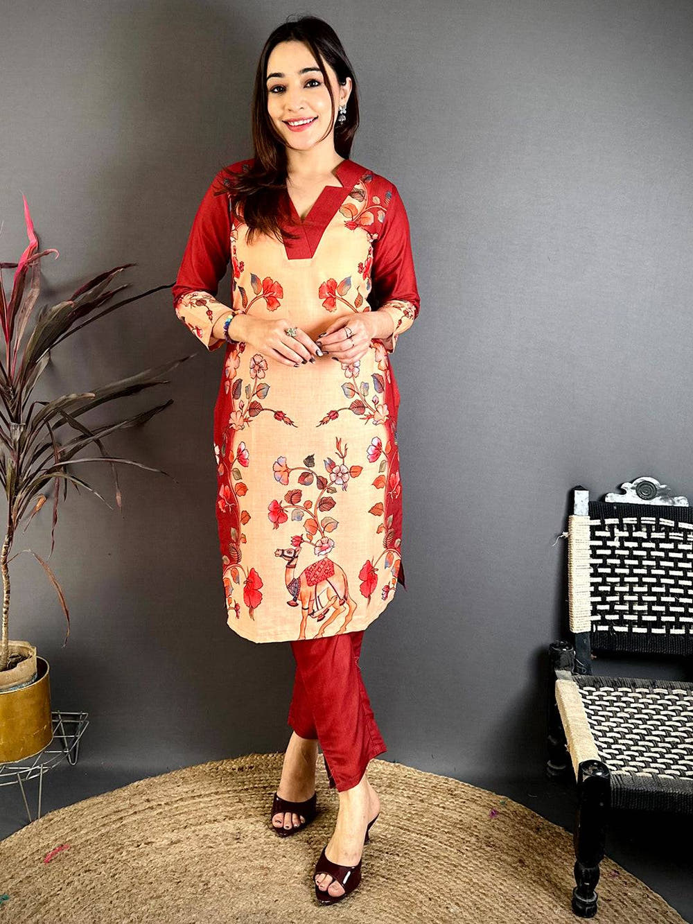 Heritage  Kalamkari  Mul  Kurti